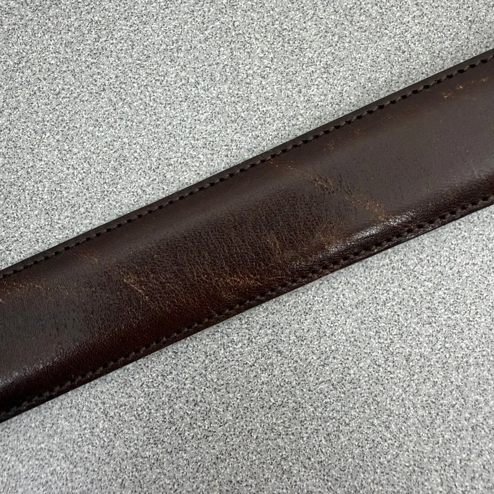Trafalgar Belt Mens 42 Brown Cortina Leather Dress Brass Buckle USA Made 1.25